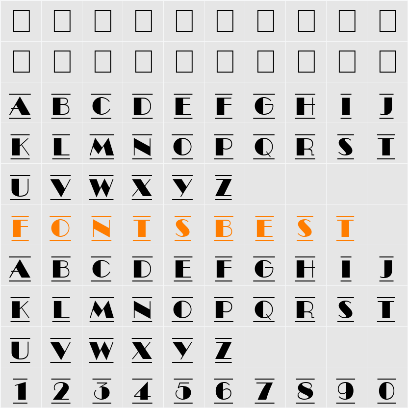 a_BentTitulDcFr Character Map