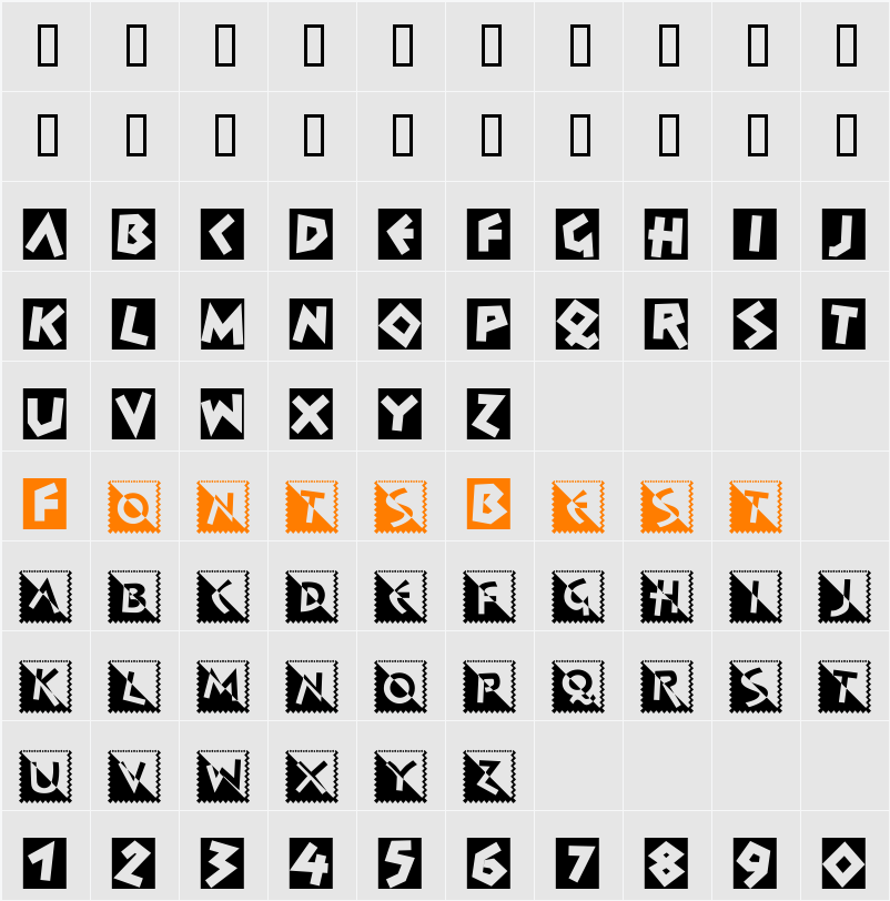Spontan Character Map