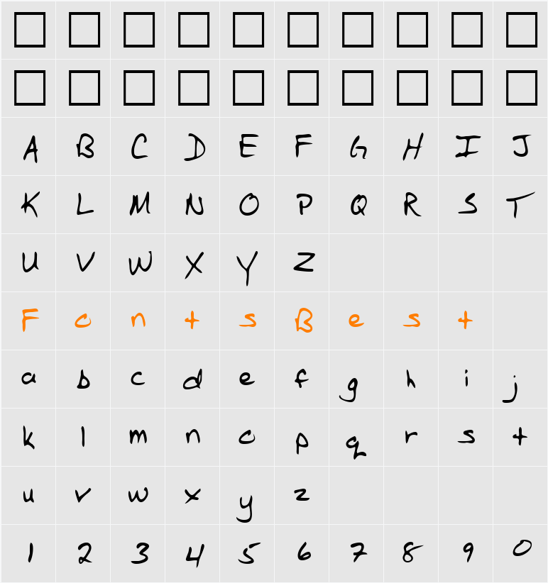 LEHN265 Character Map