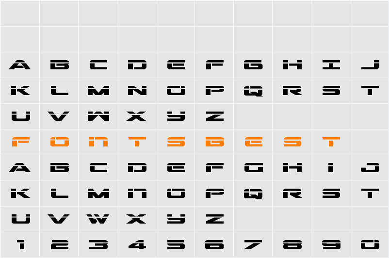 Outrider Laser Bold Character Map