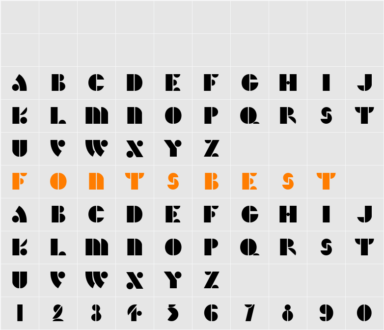 HFF Hunts Deco Character Map