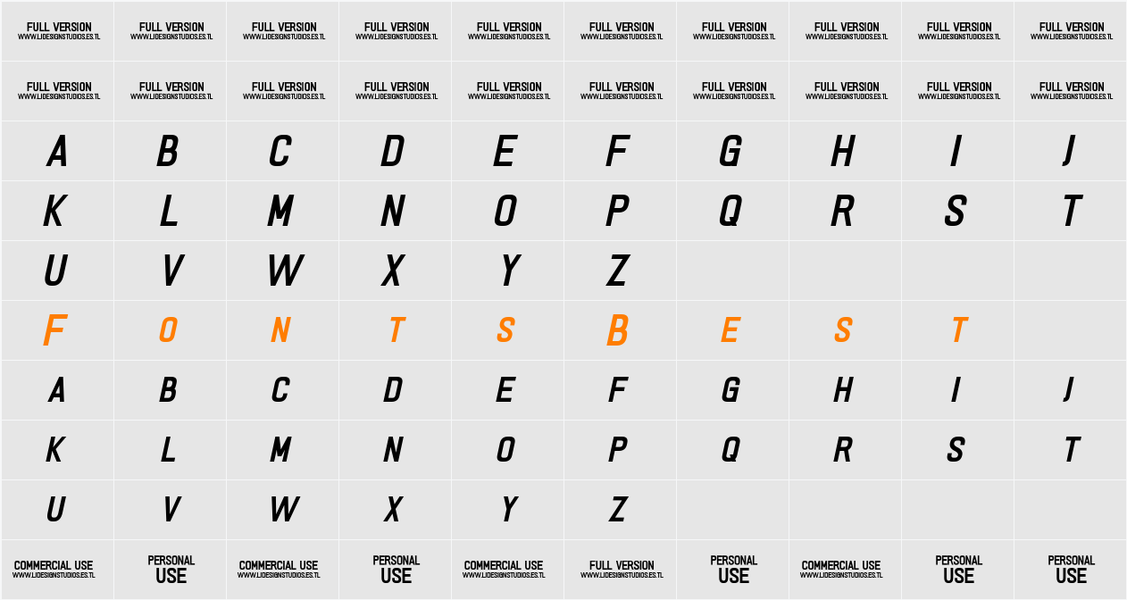 PRIMERA Character Map