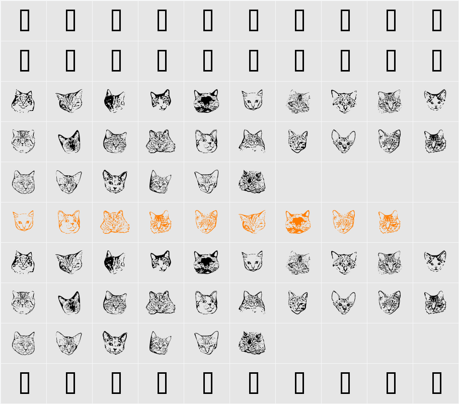 KittyPrint Character Map