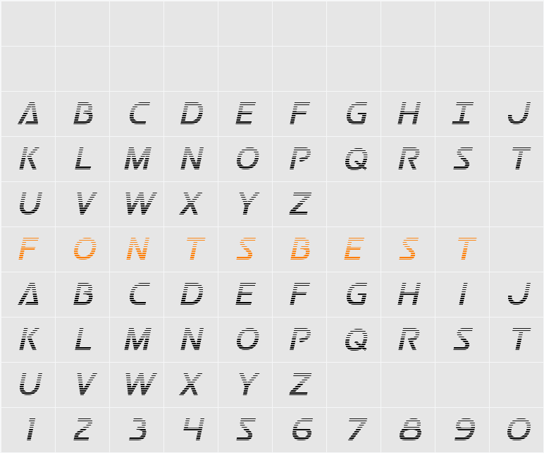 Postmaster Gradient Character Map