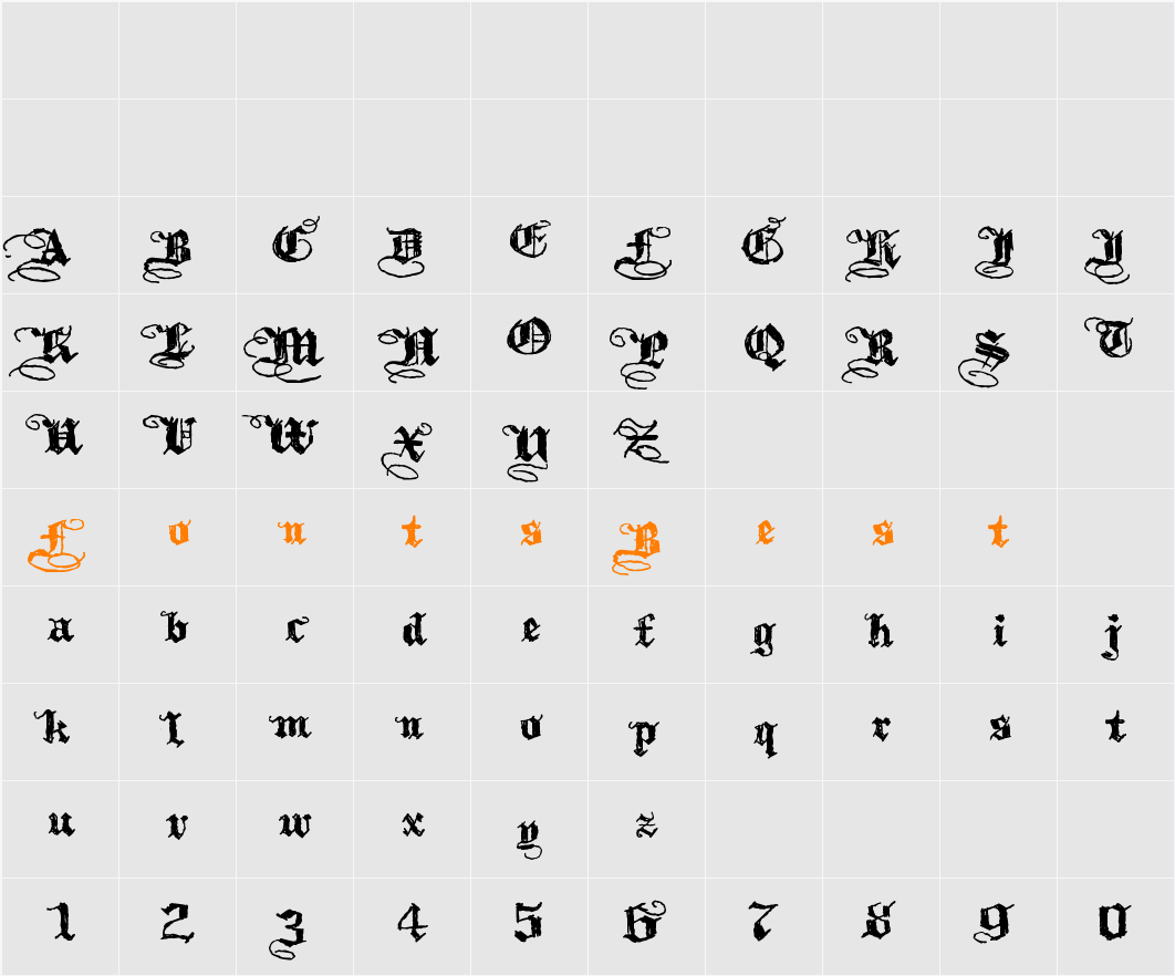 Kothika Character Map