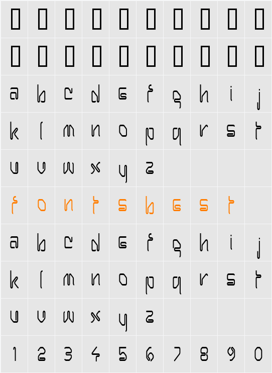 Hanger Condensed Character Map