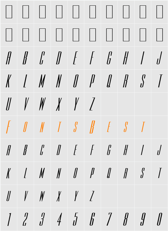 Slim-Jim-Extended Character Map
