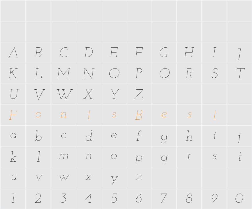 Josefin Slab Character Map