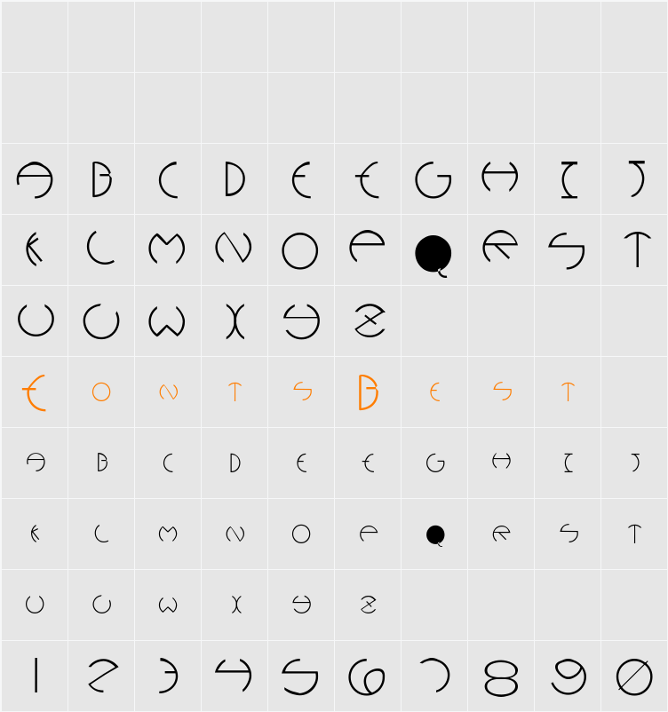 Rounders Character Map