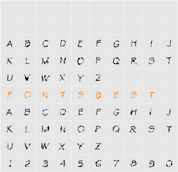 VTC Krinkle-Kut Character Map