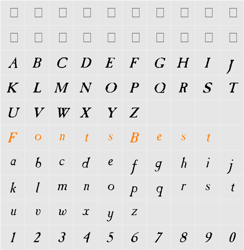 896-CAI978 Character Map