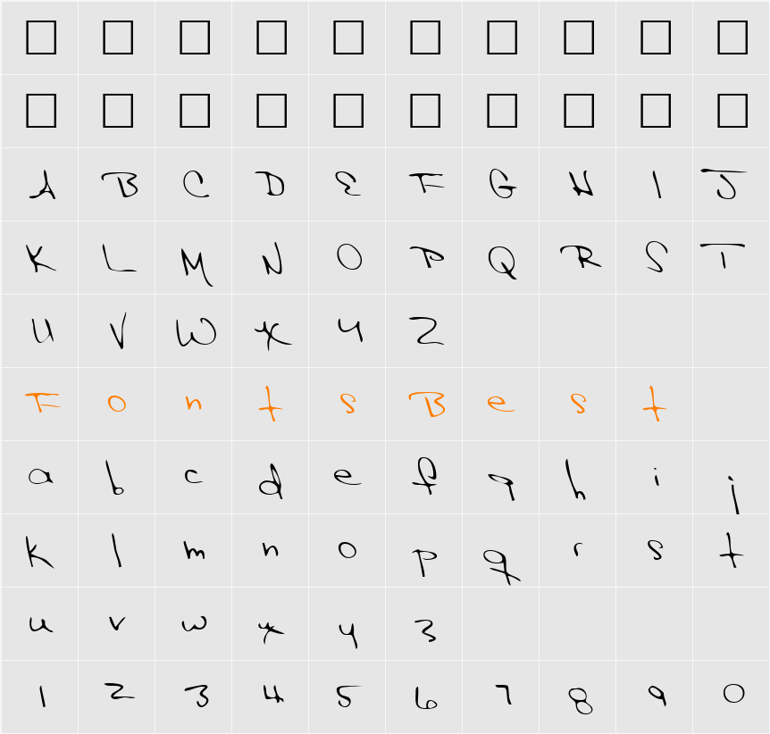 JessiesHand Character Map