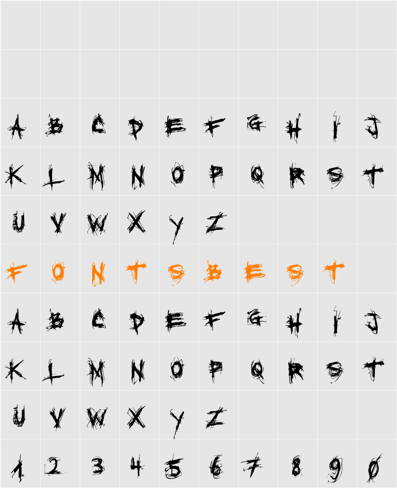 XXII SCRATCH Character Map