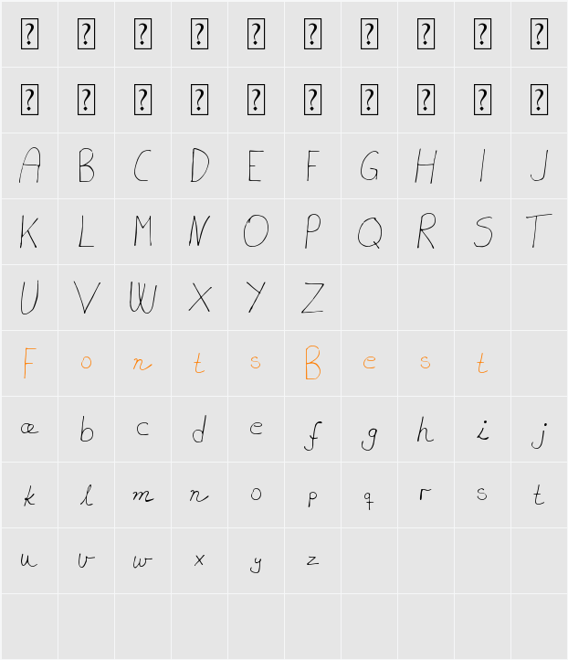 MTF akhn Character Map