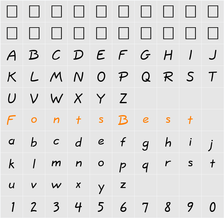 QuickScript Character Map