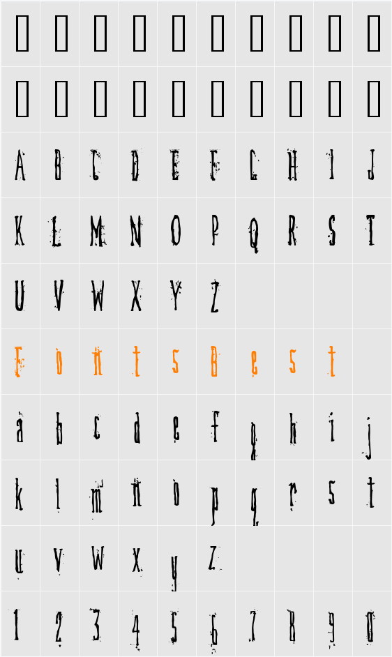 DirtyDeco Character Map