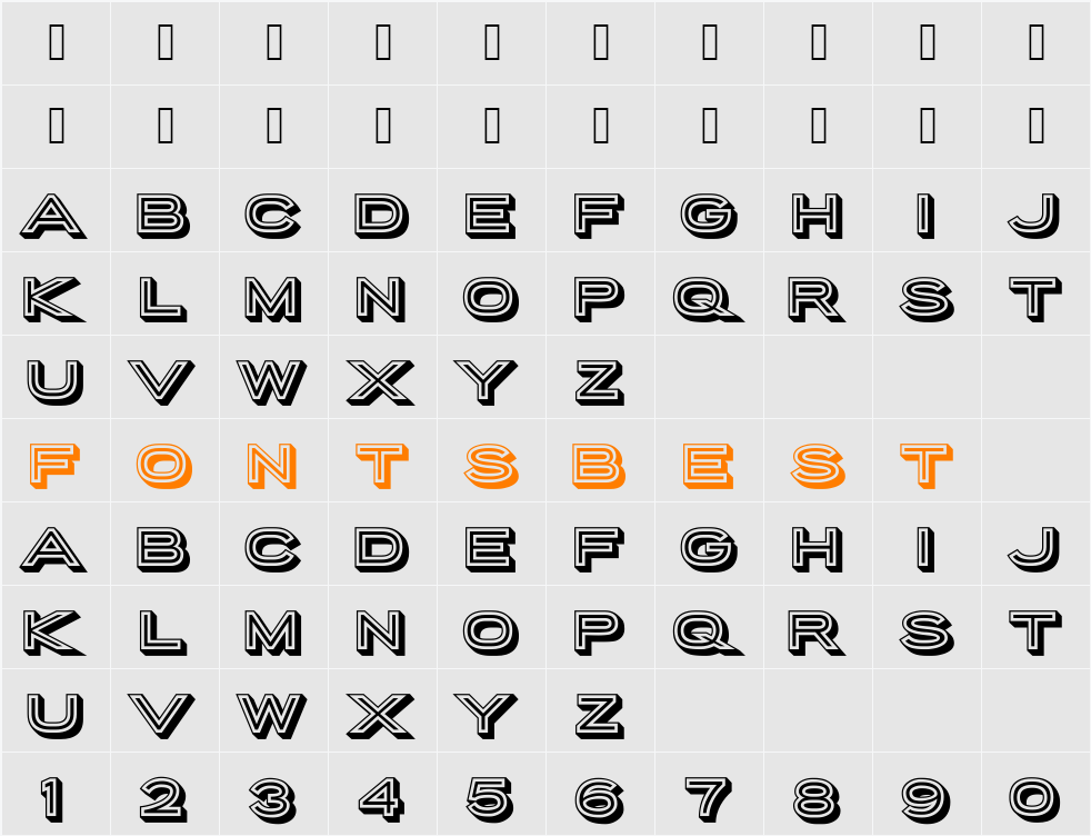 Porter Sans Block Character Map