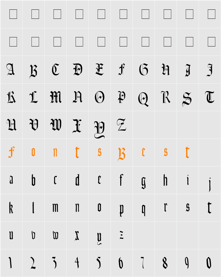 OldGerman Character Map