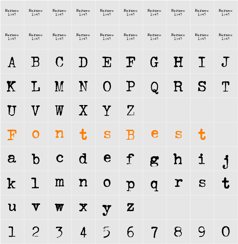 HERMES 1943 Character Map