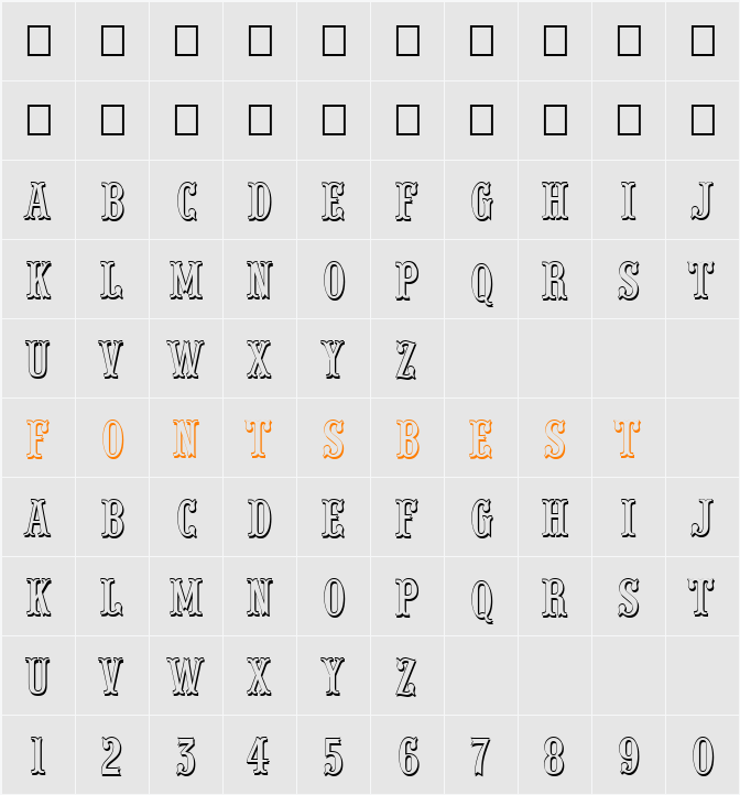 a_PresentumNrSh Character Map