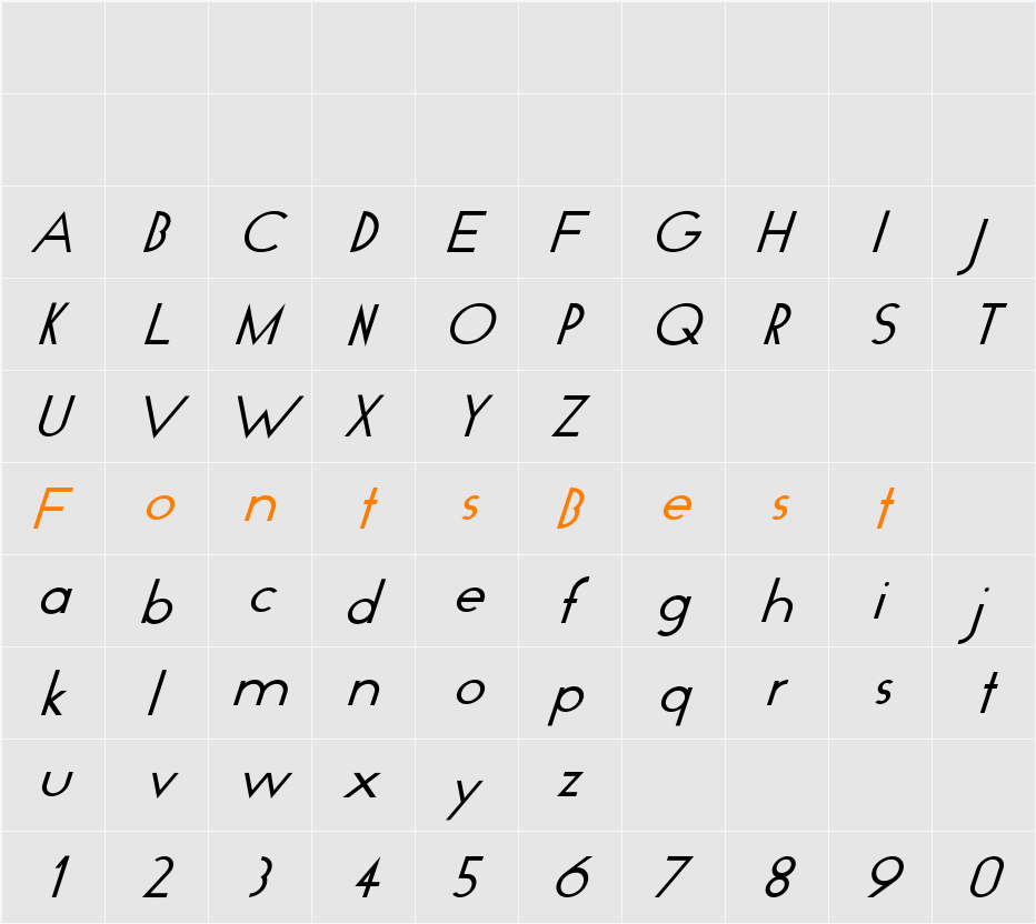 Geo-Italic Character Map