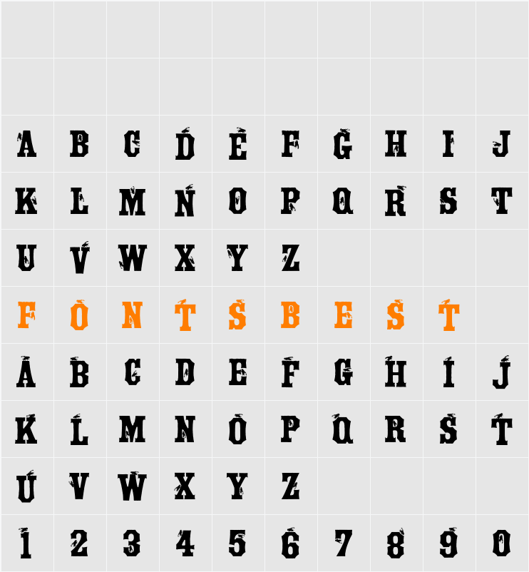 Tuscan Flies Character Map