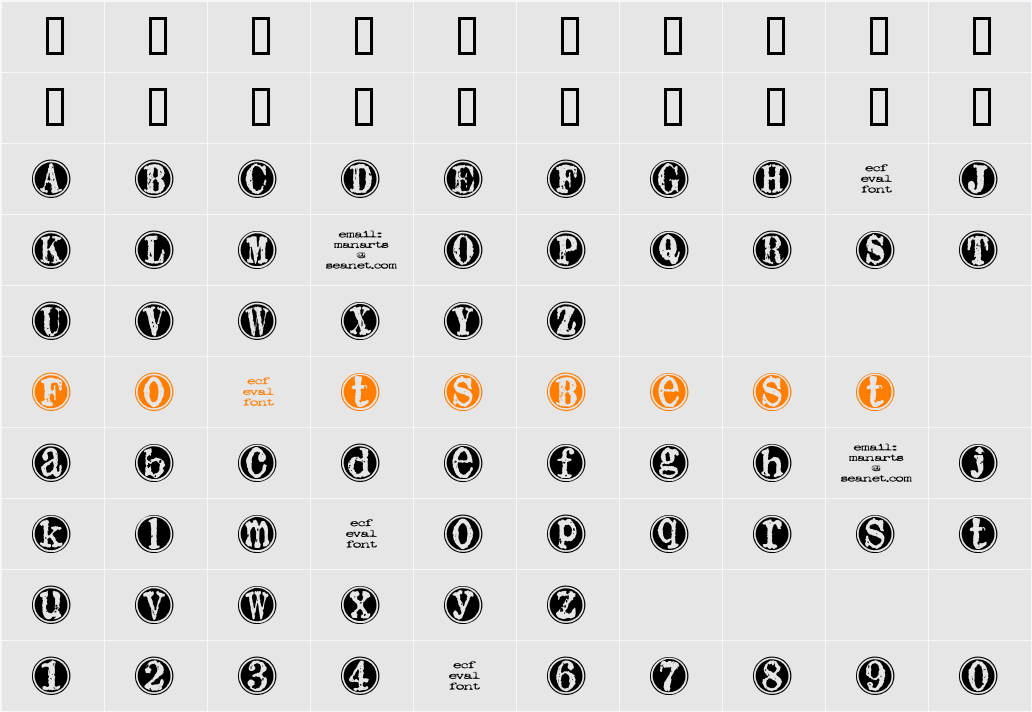 thump (eval) Character Map