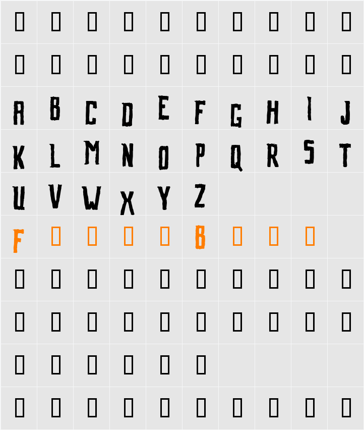 mOrinPack2 Character Map