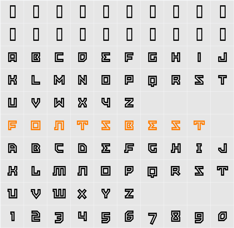 East Bloc ICG Open Character Map