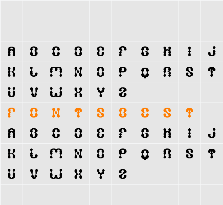 water drop Character Map