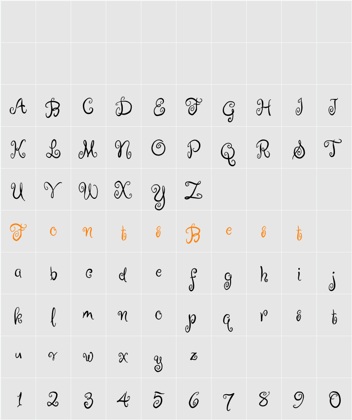 Ruge Boogie Character Map