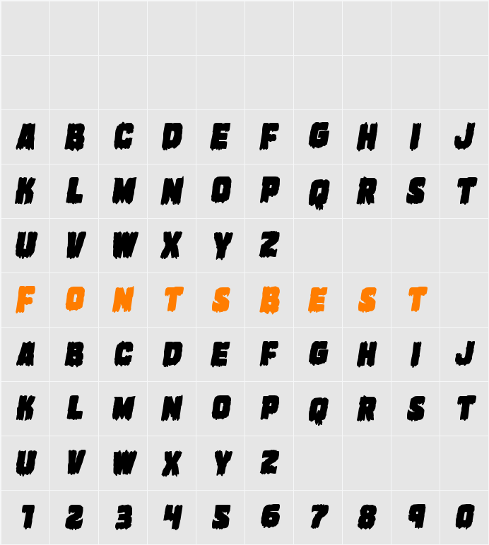 Marsh Thing Bold Italic Character Map