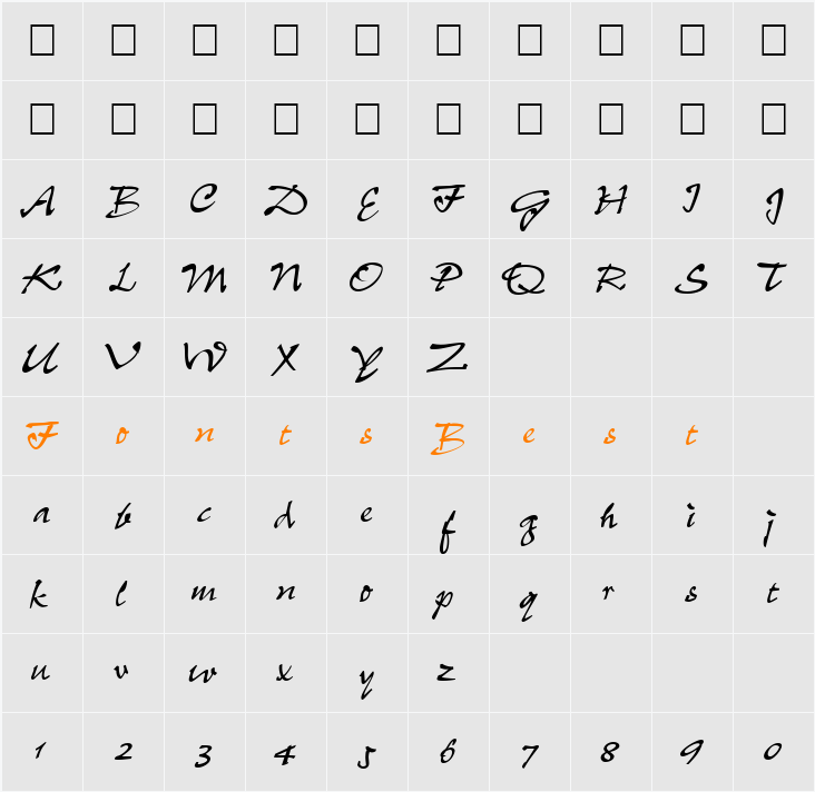 Suicidal 1 Character Map