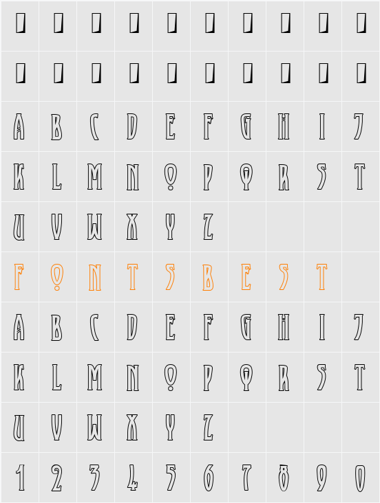 XAyax Outline Character Map