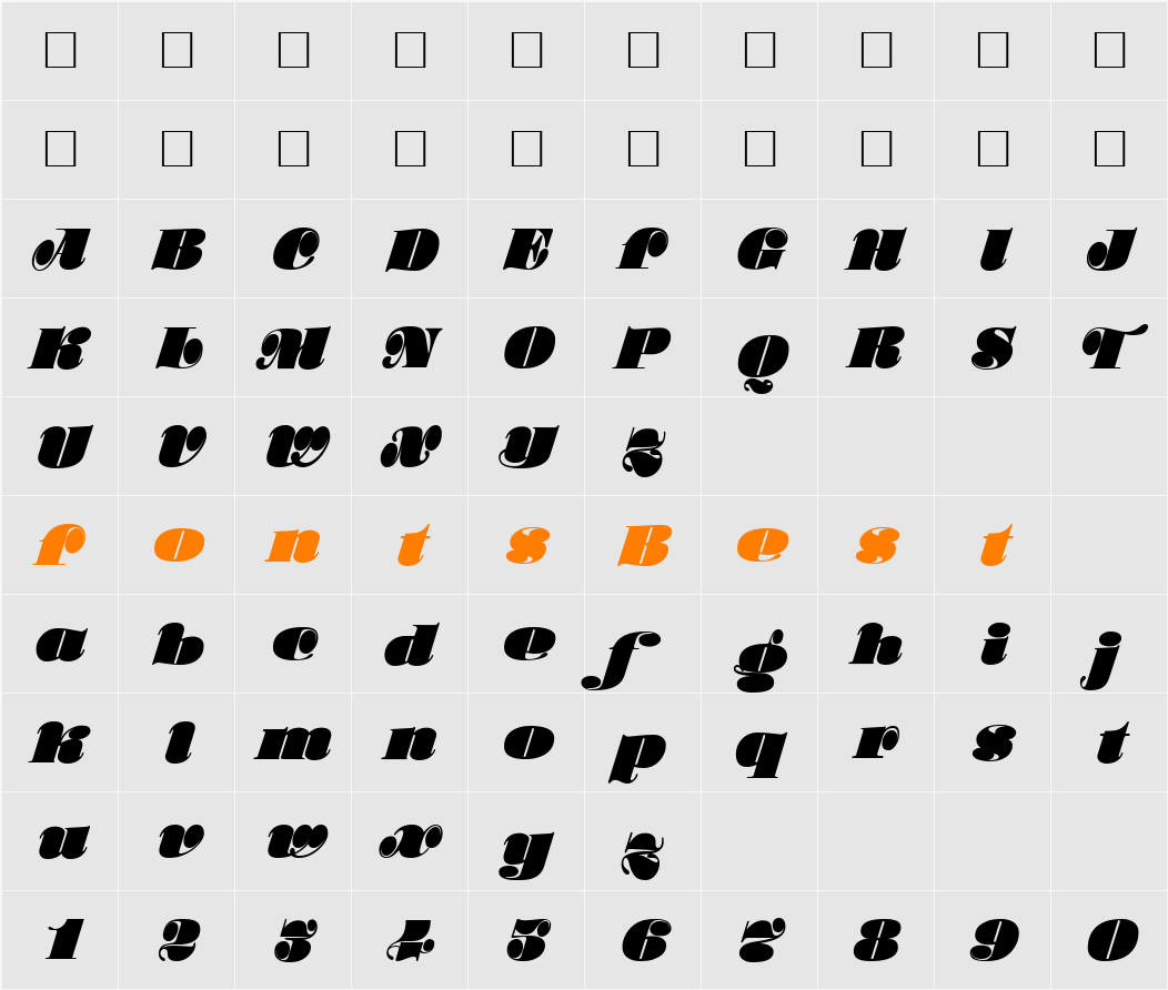 Stilla Character Map
