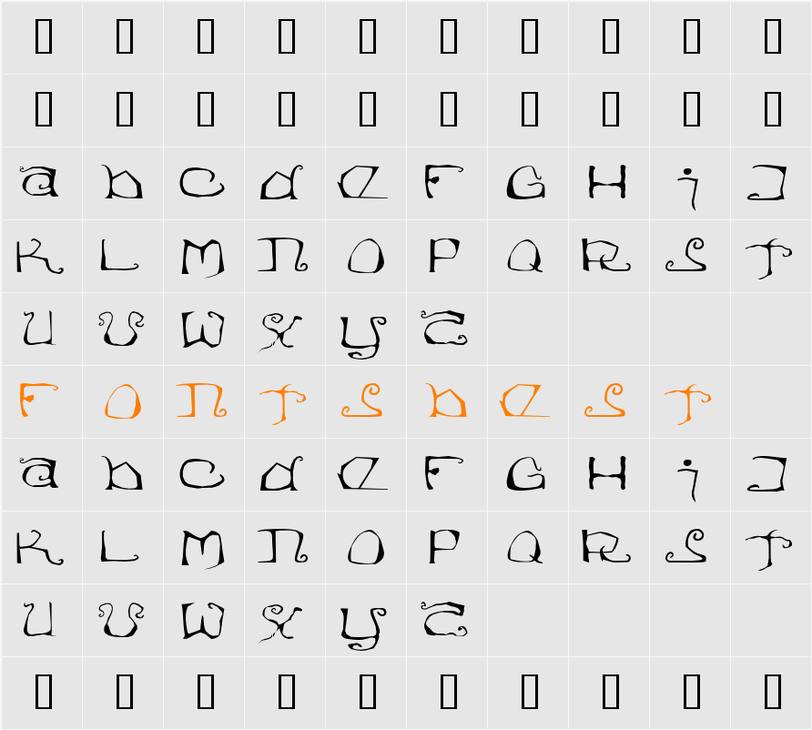 Eisregen Character Map