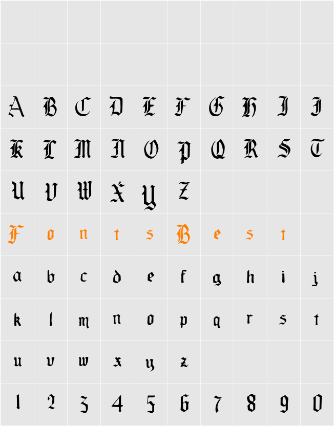 OldeCrilt Character Map