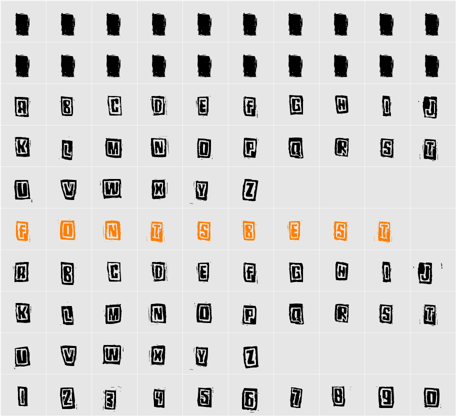 Pozotwo Character Map