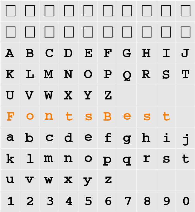 FZ DIGITAL 3 Character Map