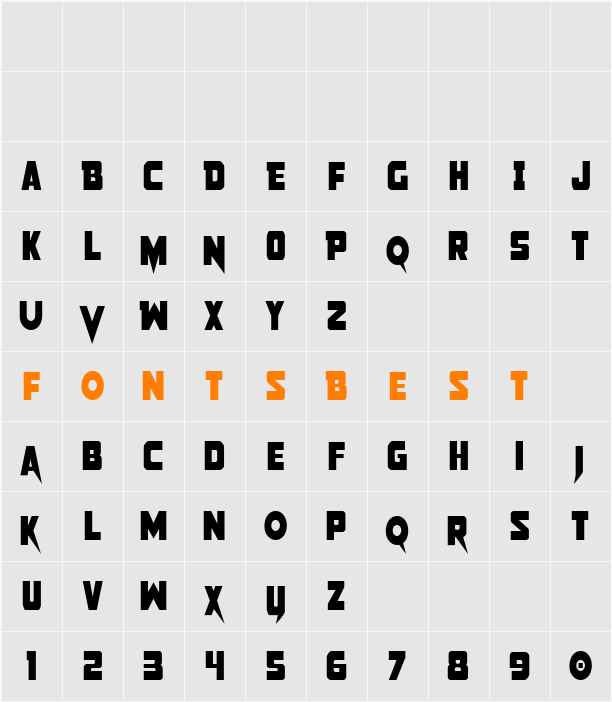 Pistoleer Condensed Character Map