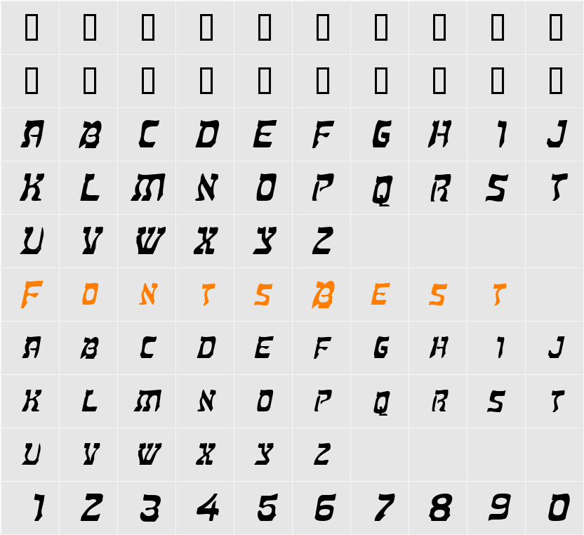 HebrewExtended Character Map