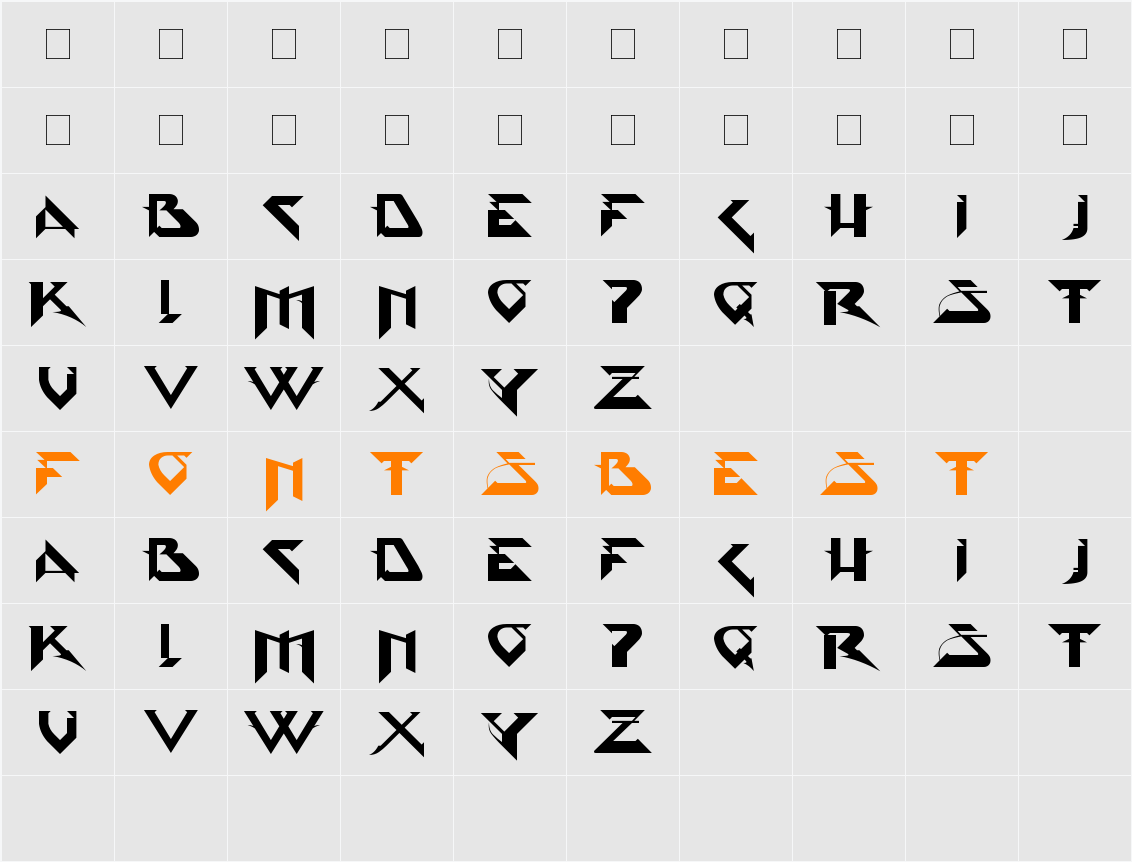 PsyType Character Map