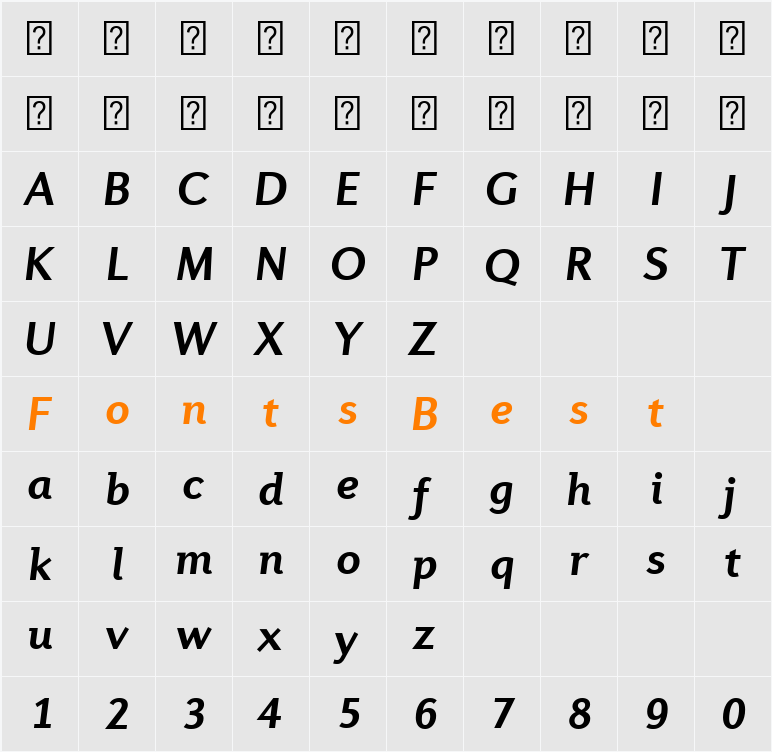 Diverda Sans Com Character Map