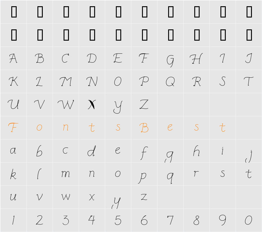 LD Fine Print 2 Character Map