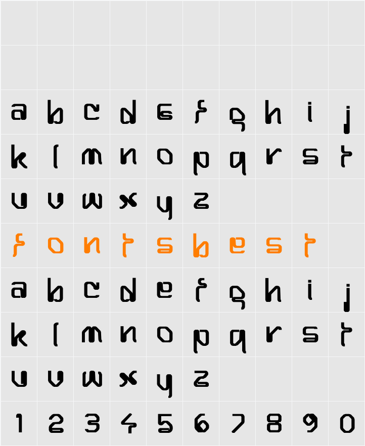 Hairpin-Normal Bold Character Map