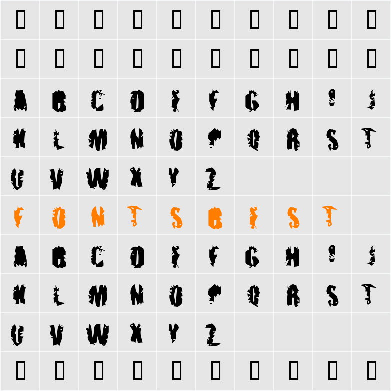 pUNKASSBLEED Character Map