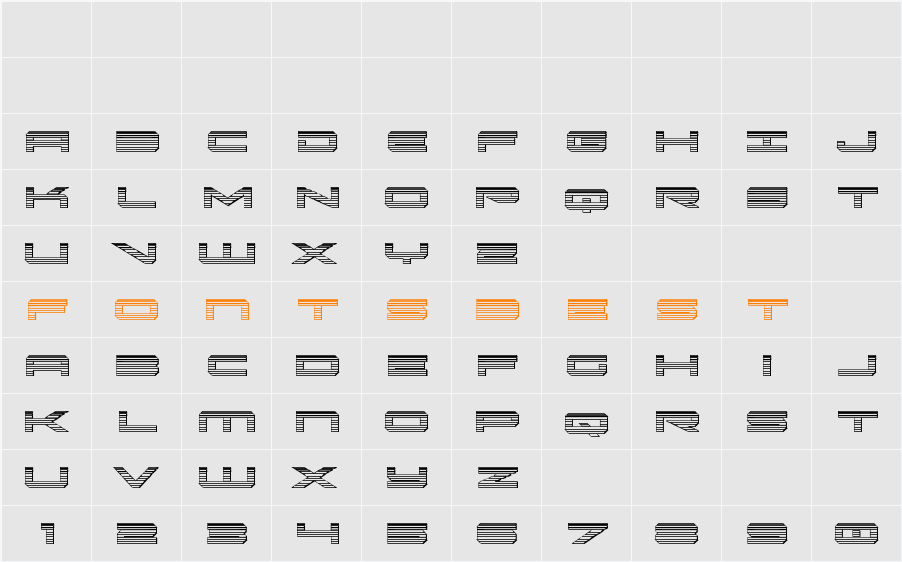 Oramac Chrome Character Map
