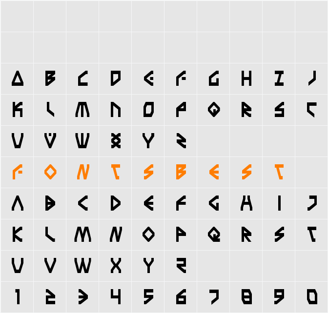 Terra Firma Condensed Character Map