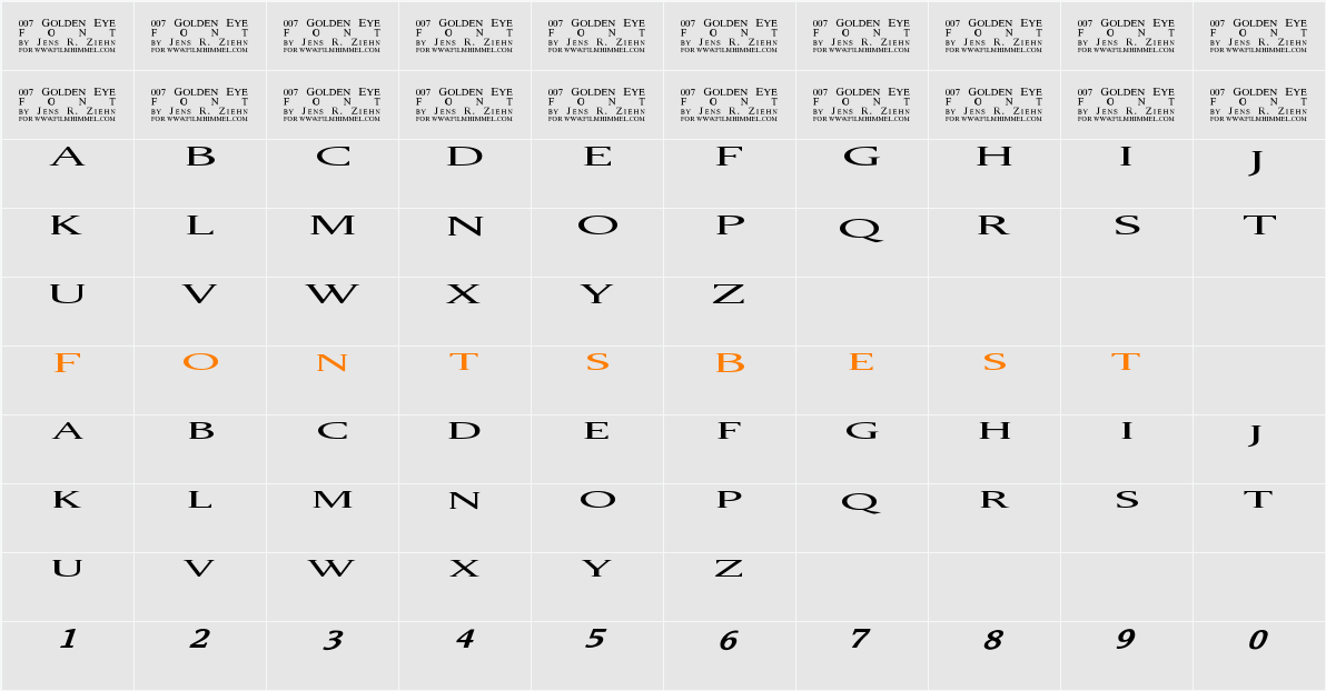 007 GoldenEye Character Map