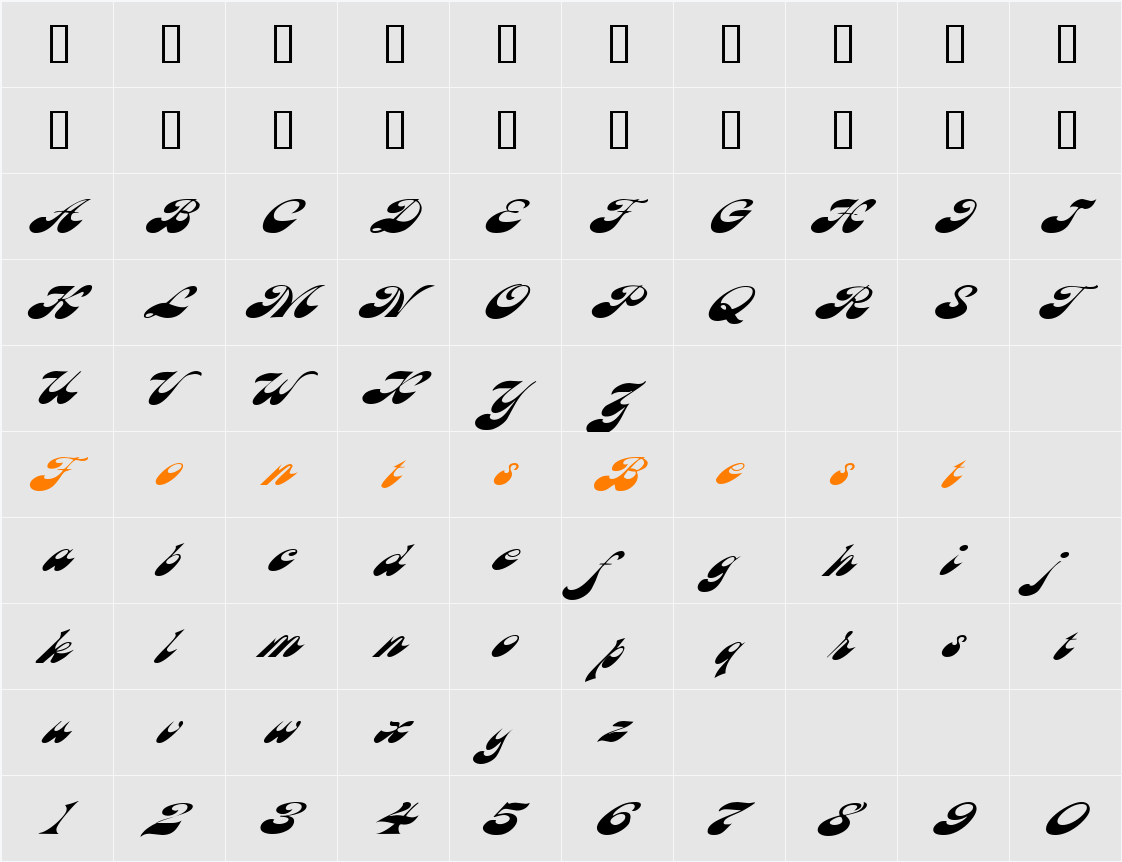 HaightExtended Character Map
